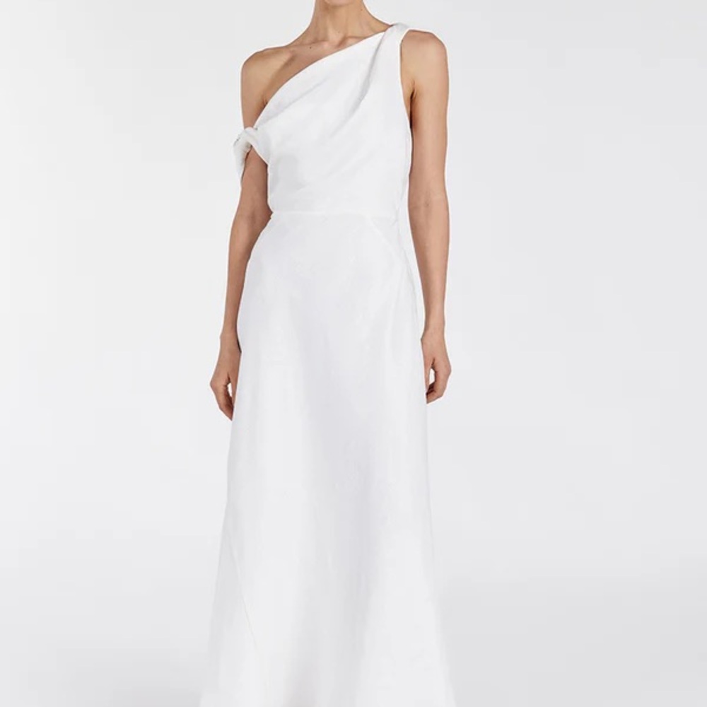 DISSH Joelle white linen midi dress